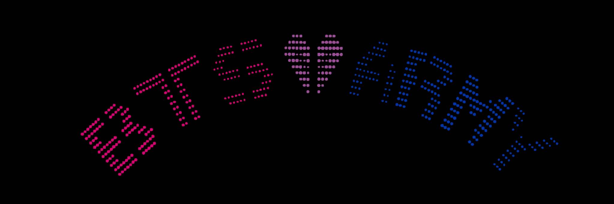 black twitter header with text bts ♡ army in bi flag lights